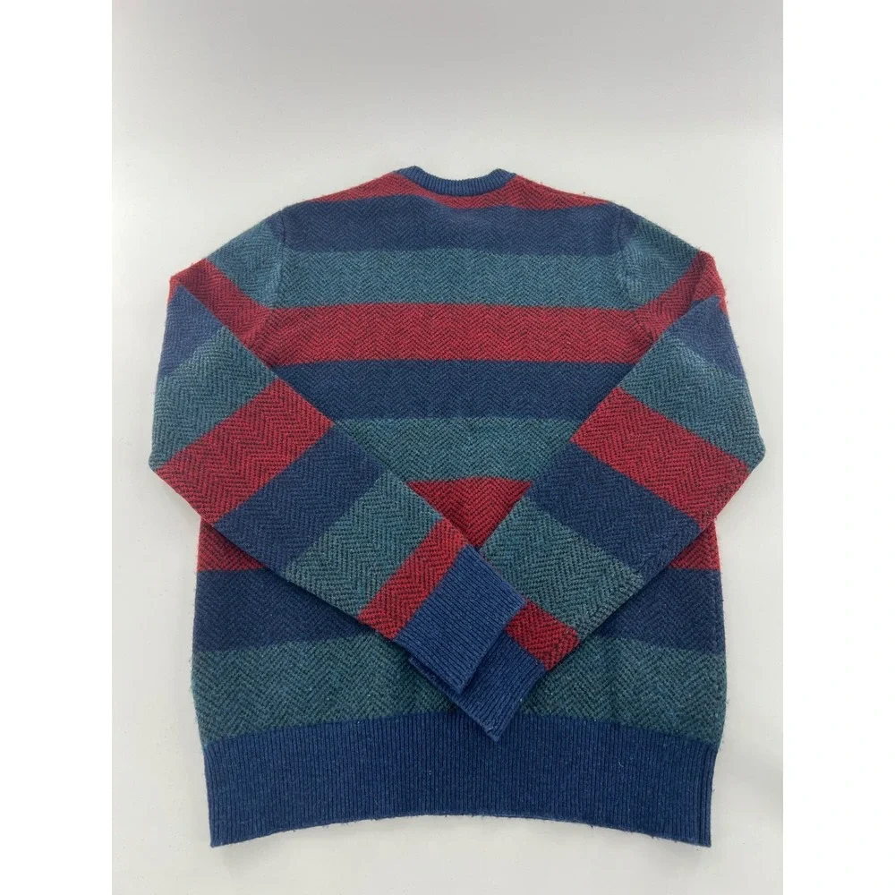 Gap Mens Vintage Lambswool Herringbone Striped Crewneck Sweater Vintage Retro M